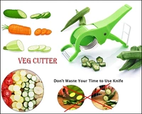 2 in 1 Stainless Steel 5 Blade Vegetable Cutter with Peeler | Multifunctionctional Presiding Vegetable Hand Blender Chopper | Chilly, Onion Cutter with Lock System (PACK OF 1) [Multi Color]